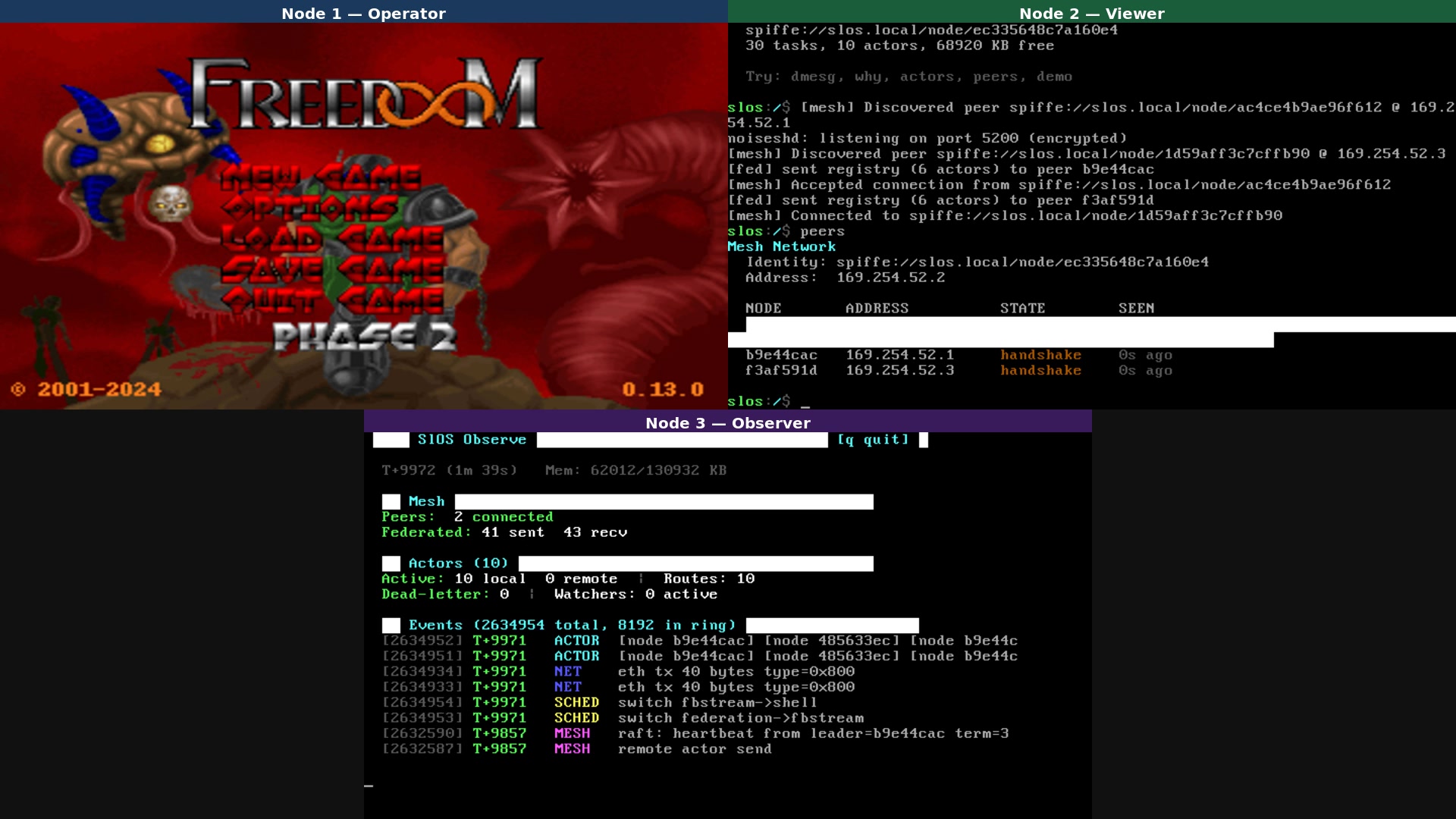 SlOS distributed DOOM showcase